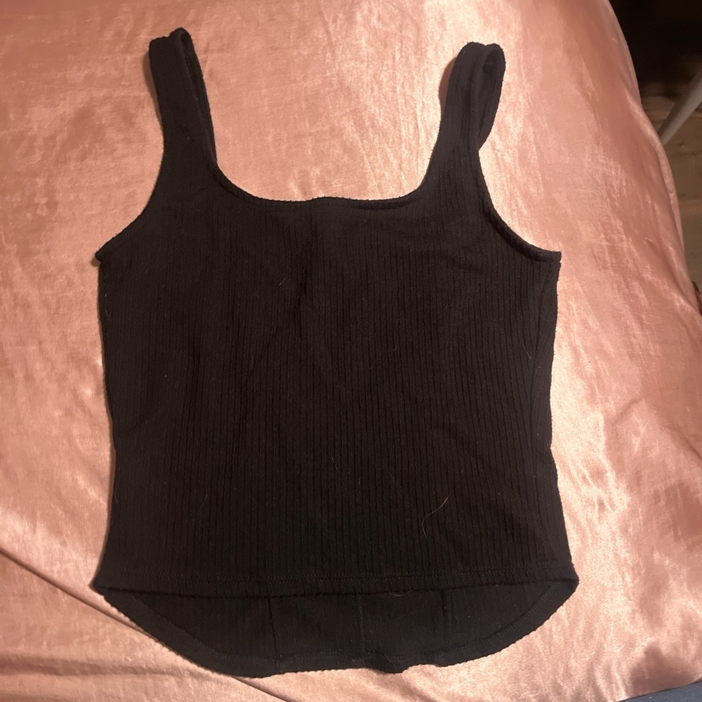 No Boundaries Black Ribbed Tank Top